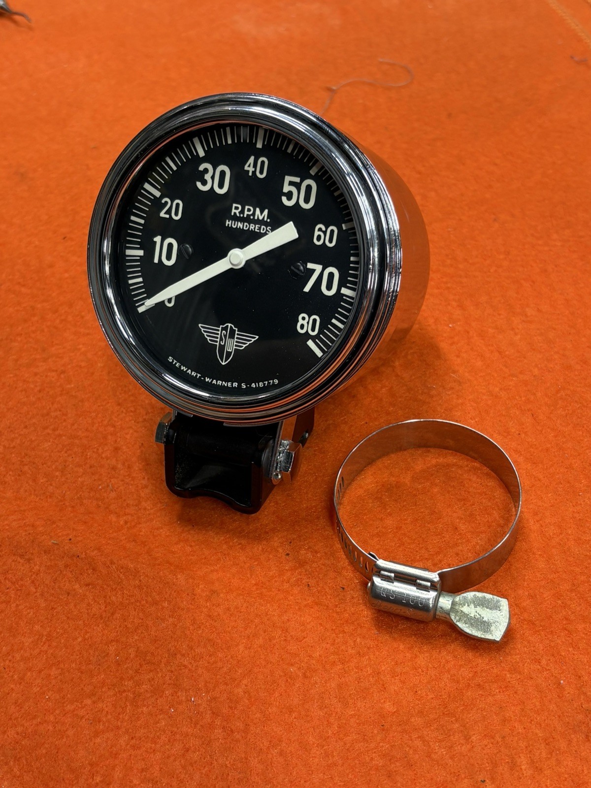 RARE Vintage 1950's Stewart Warner Wing 8000 RPM Tachometer SCTA flathead hotrod