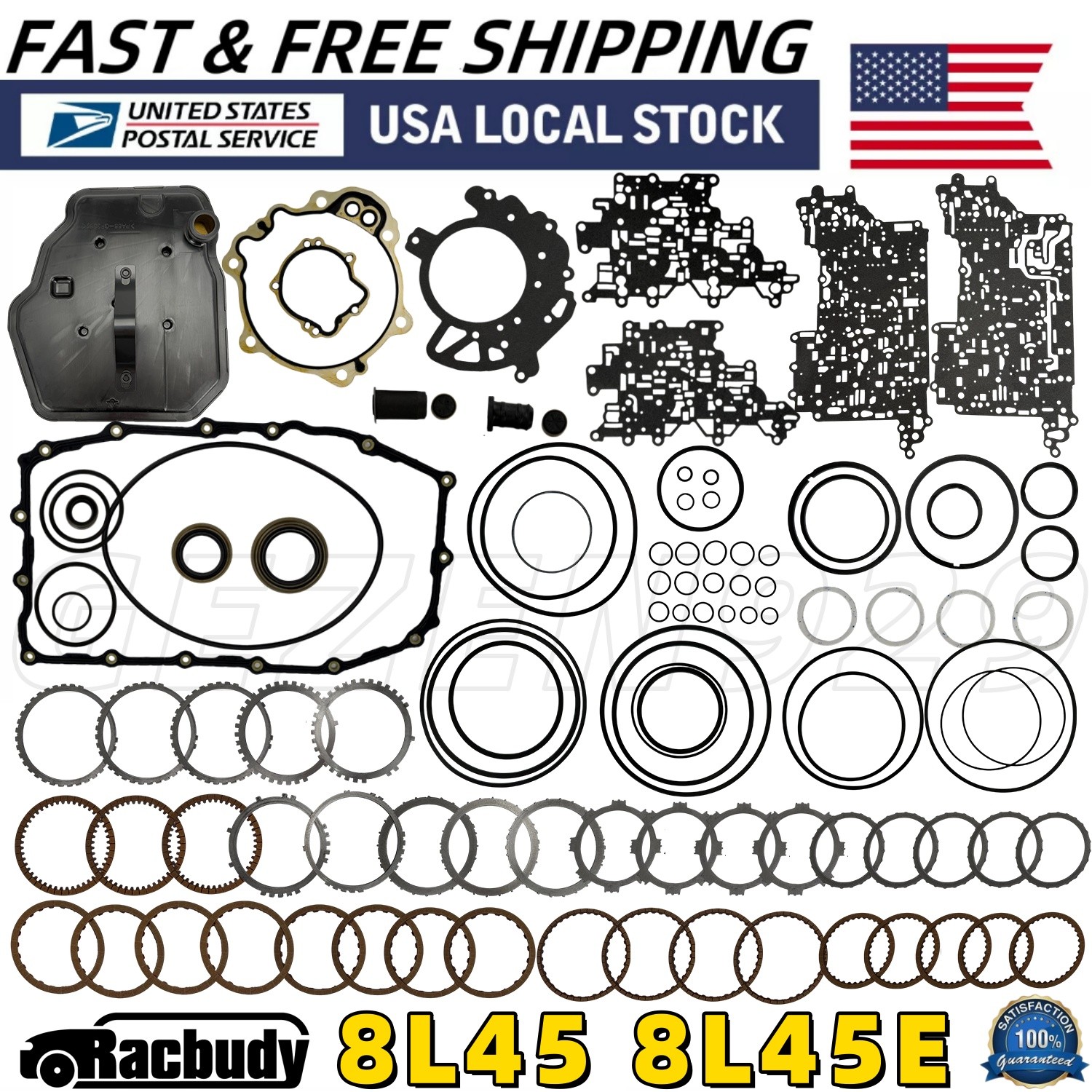 8L45 8-Speed Transmission Master Overhaul Rebuild Kit For Chevrolet Cadillac GM