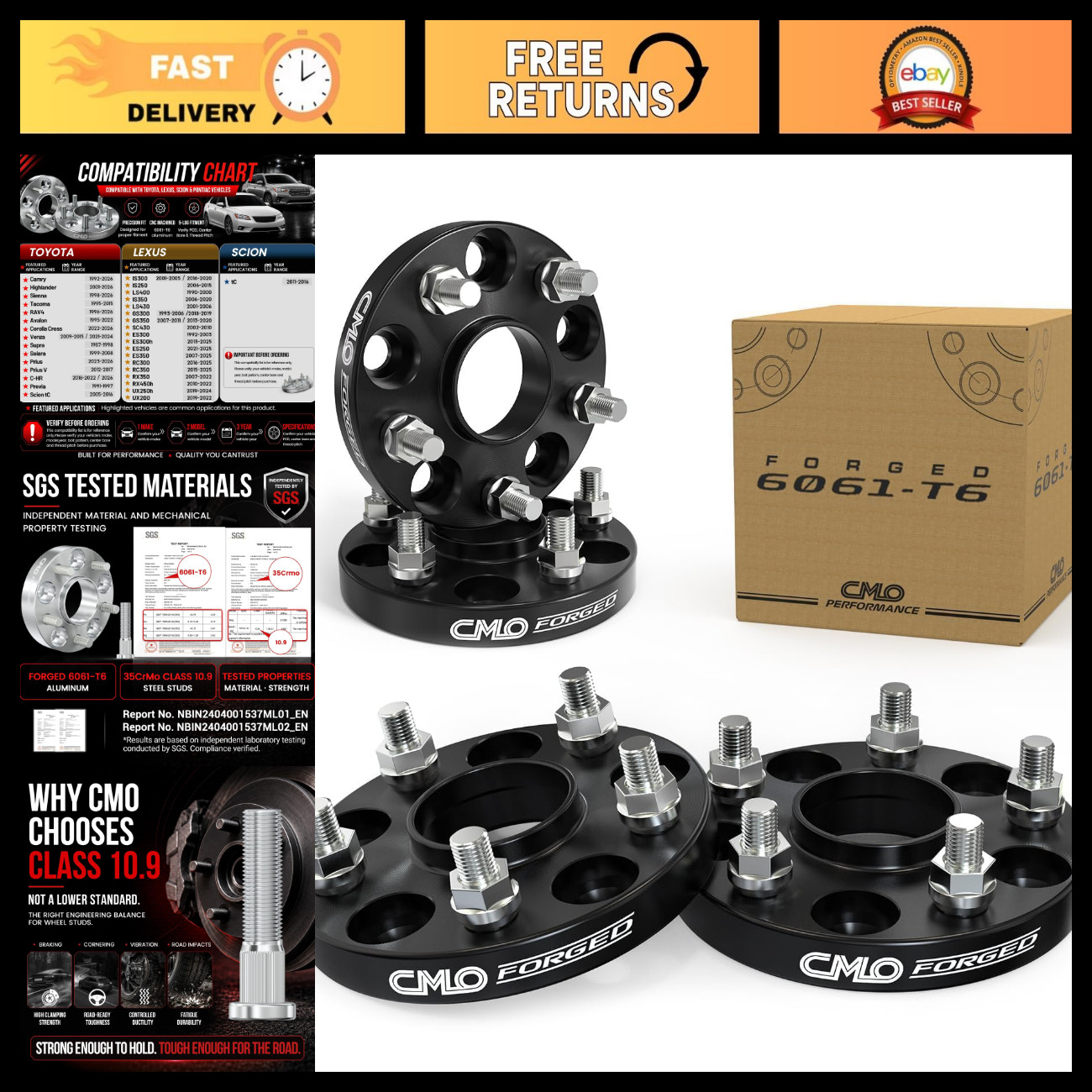 20mm Wheel Spacers 5x114.3 for Lexus IS300 IS350 IS250 LS430 - Set of 4
