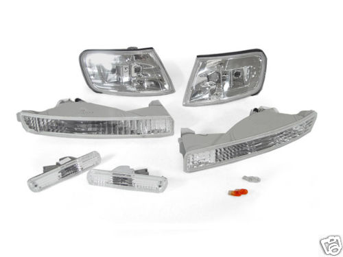 6PCS Clear Corner + Bumper Signal + Side Marker Light For 1996-1997 Honda Accord
