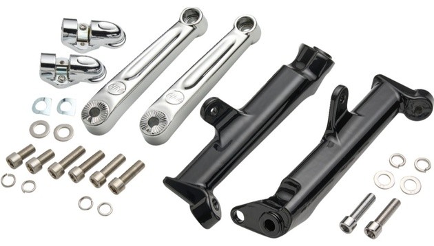 CIRO Frame Mount Adjustable Extended Highway Peg Mount Chrome #60601