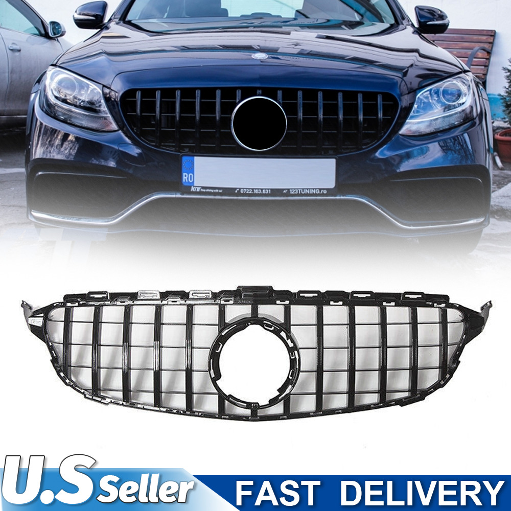 GT R AMG Style Front Grille For Mercedes Benz W205 C Class C200 C300 2019-2021