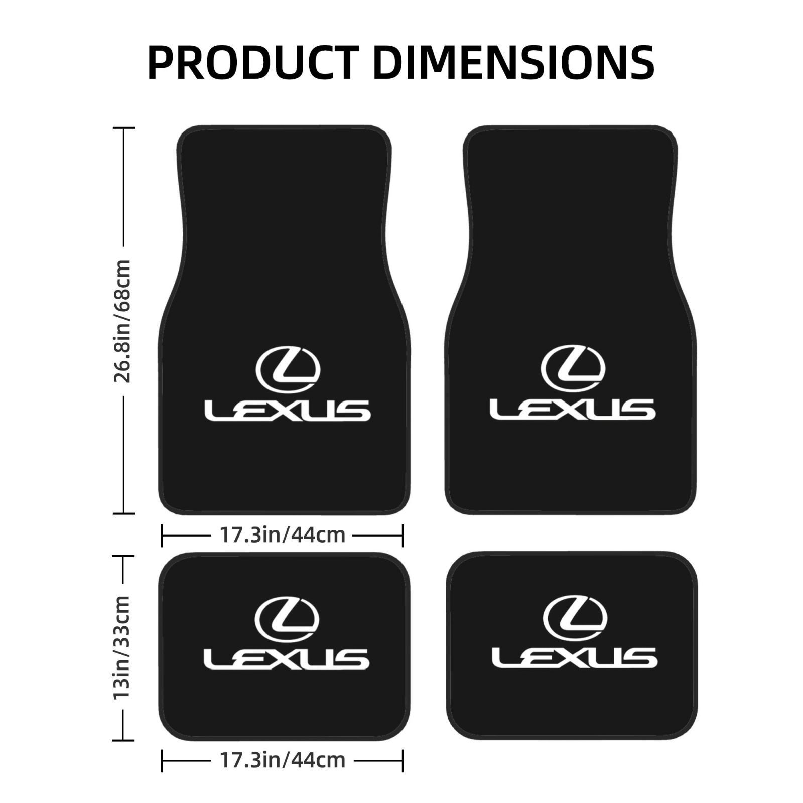 Lexus 4PCS Universal Car Floor Mats Auto Carpets Interior Trim Accessories