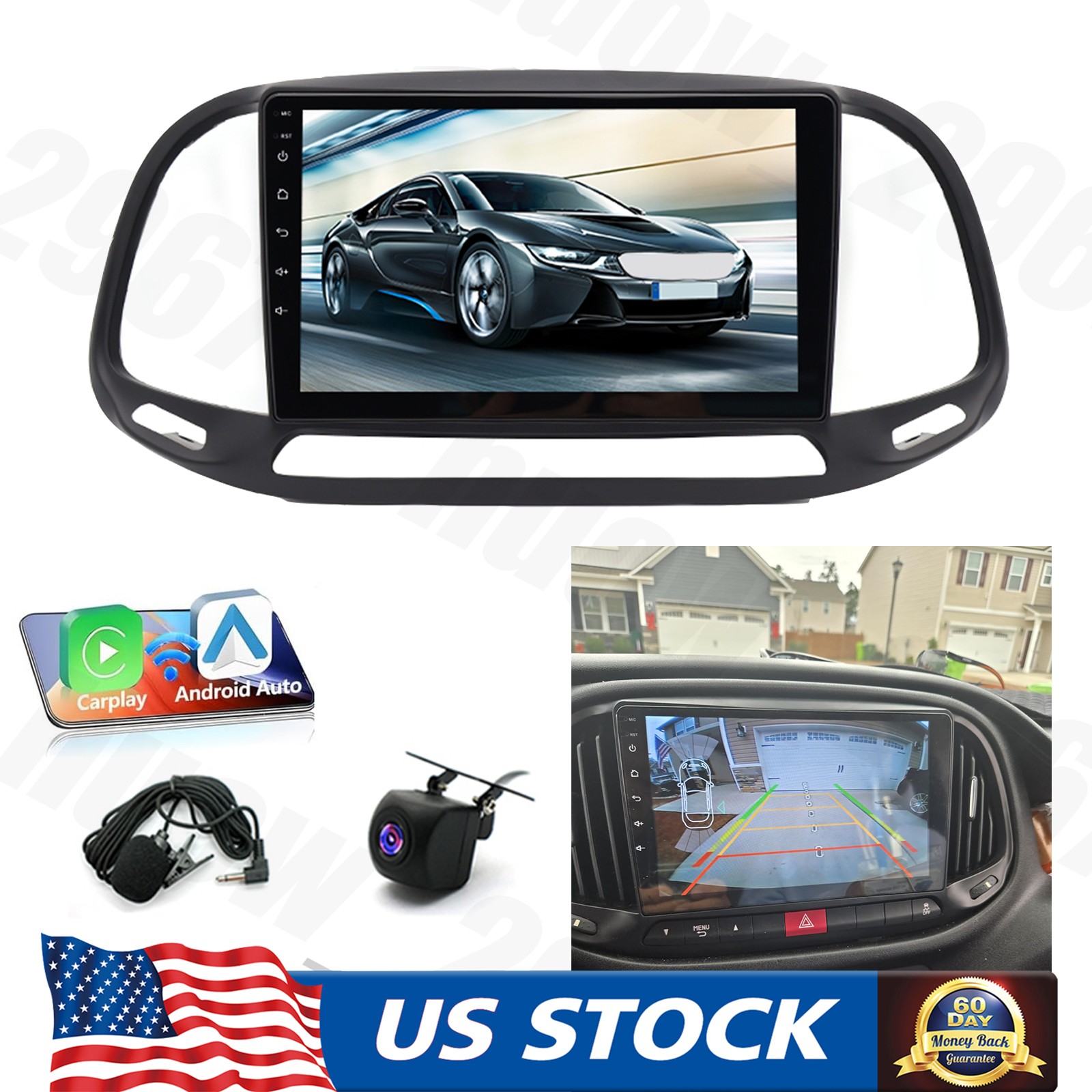 For 15-21 Dodge RAM ProMaster City Android 14 AHD Camera CarPlay Android Auto