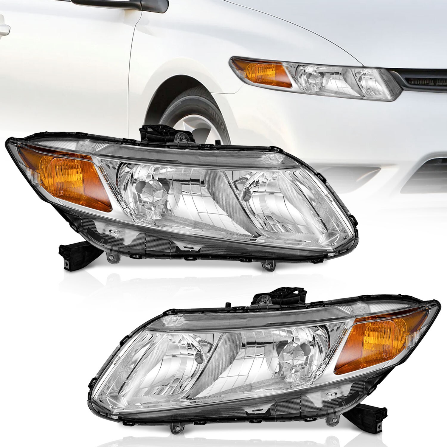 WEELMOTO For 2012-2015 Honda Civic 4-Door Sedan Headlights 12-13 Coupe Lamps Set WEELMOTO For 2012-2015 Honda Civic 4-Door Sedan Headlights 12-13 Coupe Lamps Set