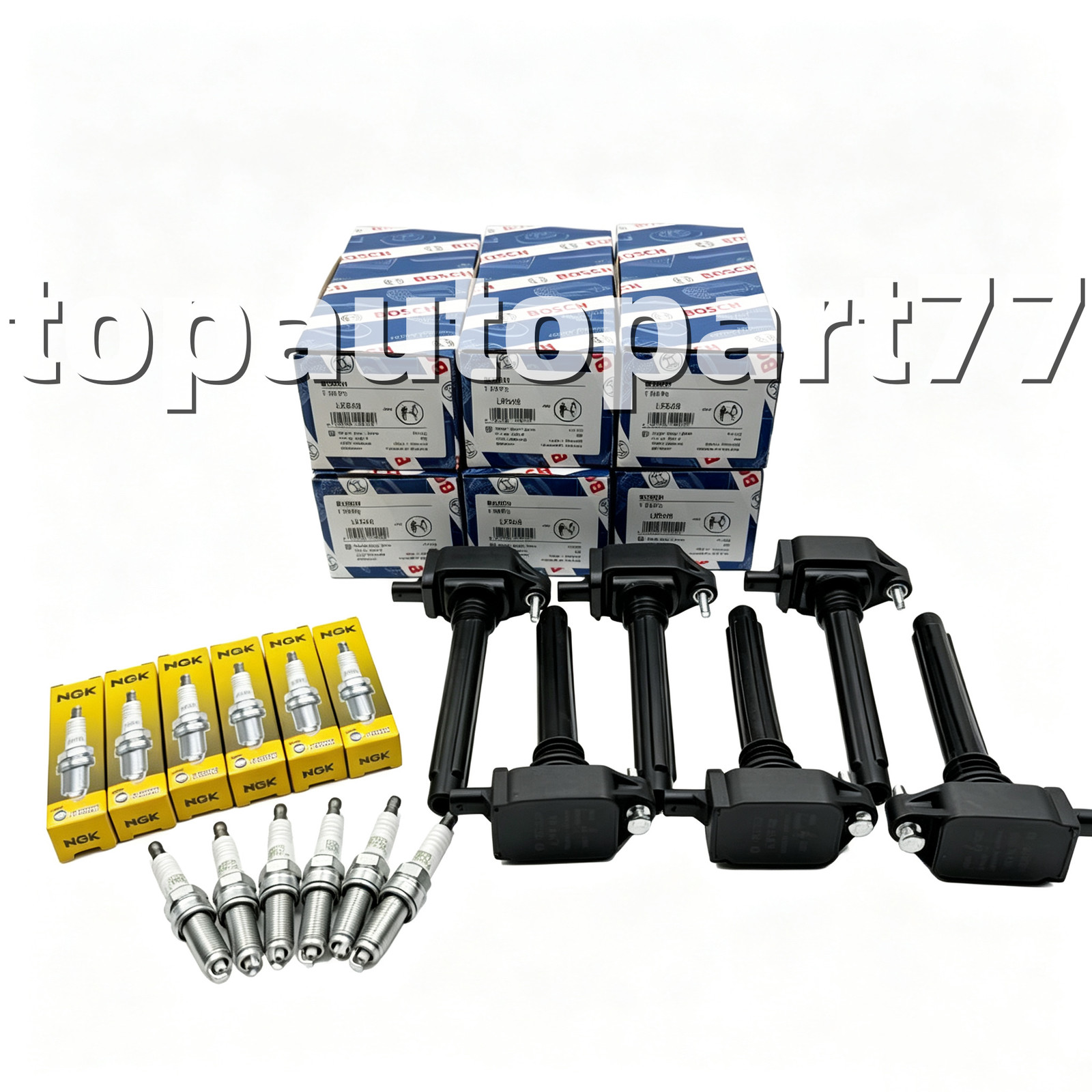 6X UF648 Ignition Coil + NGK 97390 Spark Plug For Dodge Jeep Ram Chrysler 3.6L