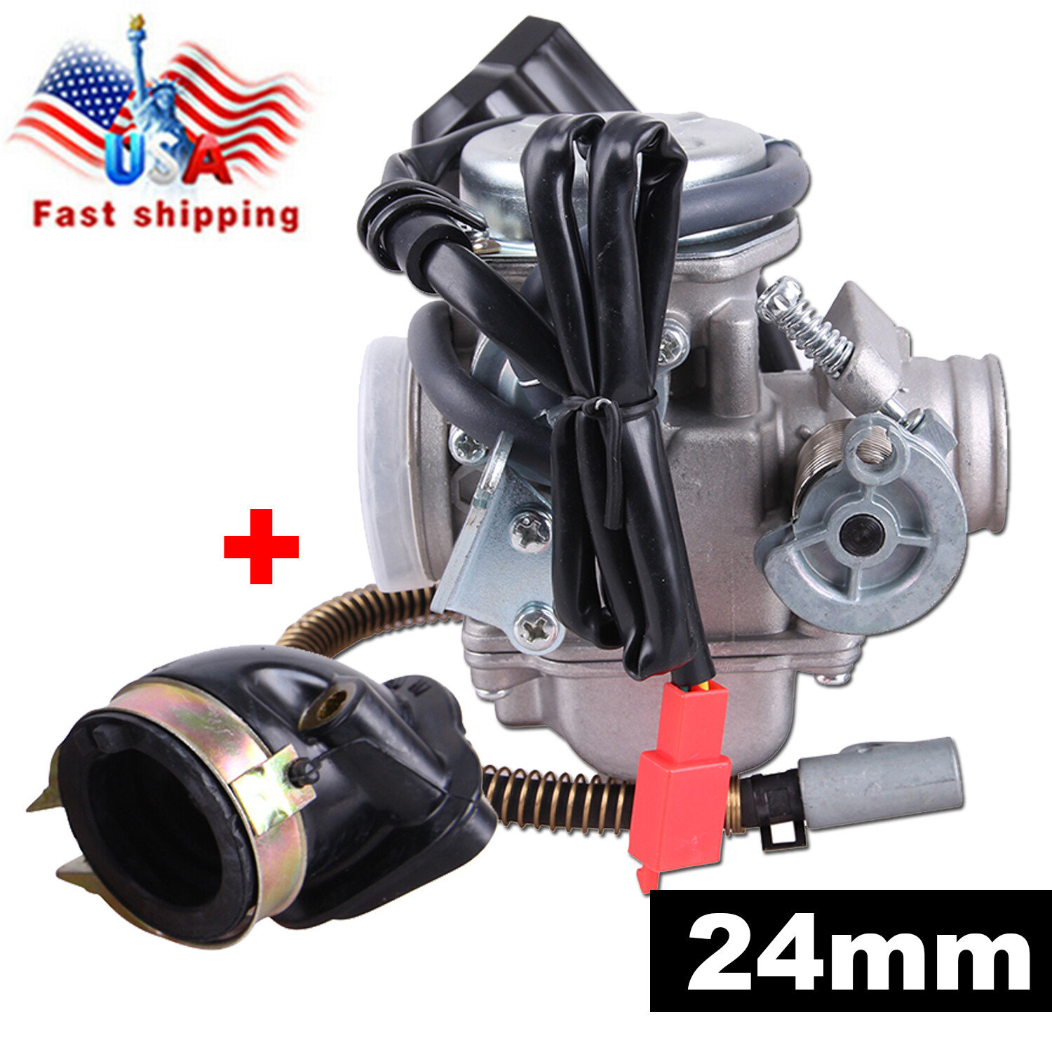 New Racing CVK 24MM Carburetor For Motorcycle ATV Scooter GY6 150 250 200CC Carb