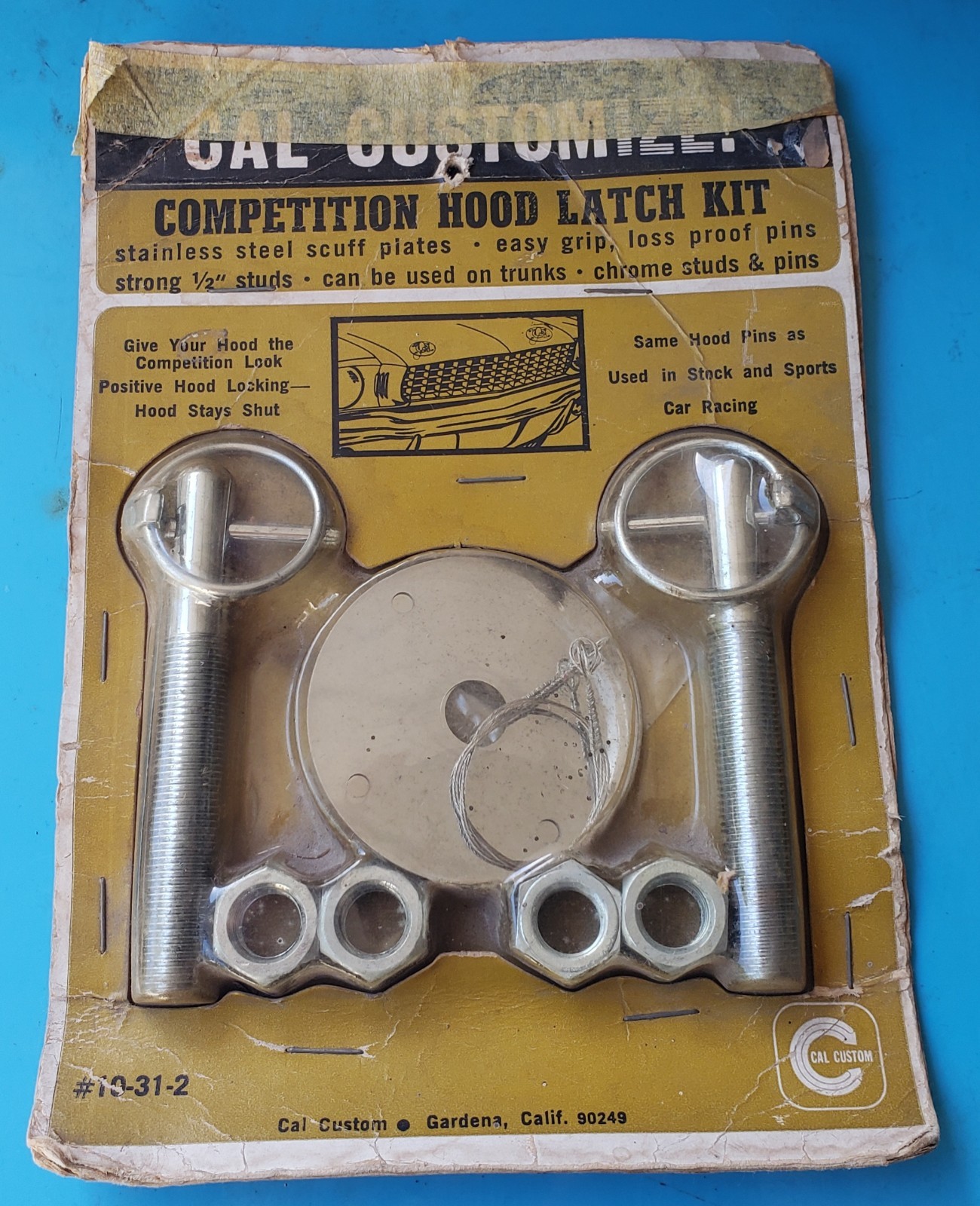 NOS  CAL CUSTOM HOOD PINS MOTION  BALDWIN CAMARO 
