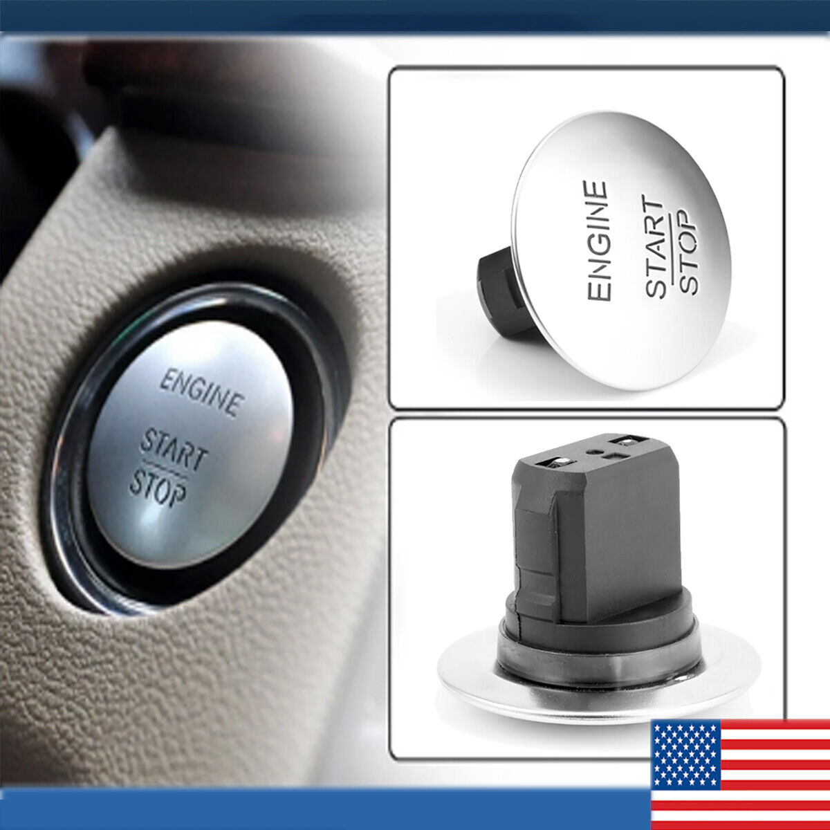 Fits Mercedes Benz Push To Start Button Keyless Go Engine Start Stop Push Button