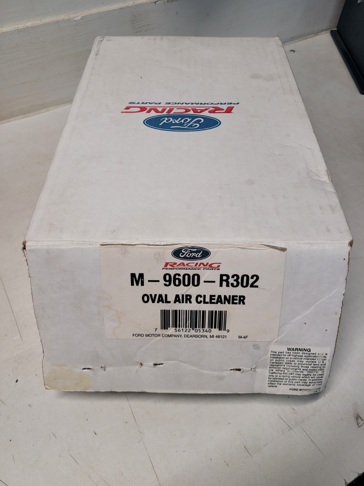 Ford Racing Oval Air Cleaner M-9600-R302 Chrome Housing & Air Filter