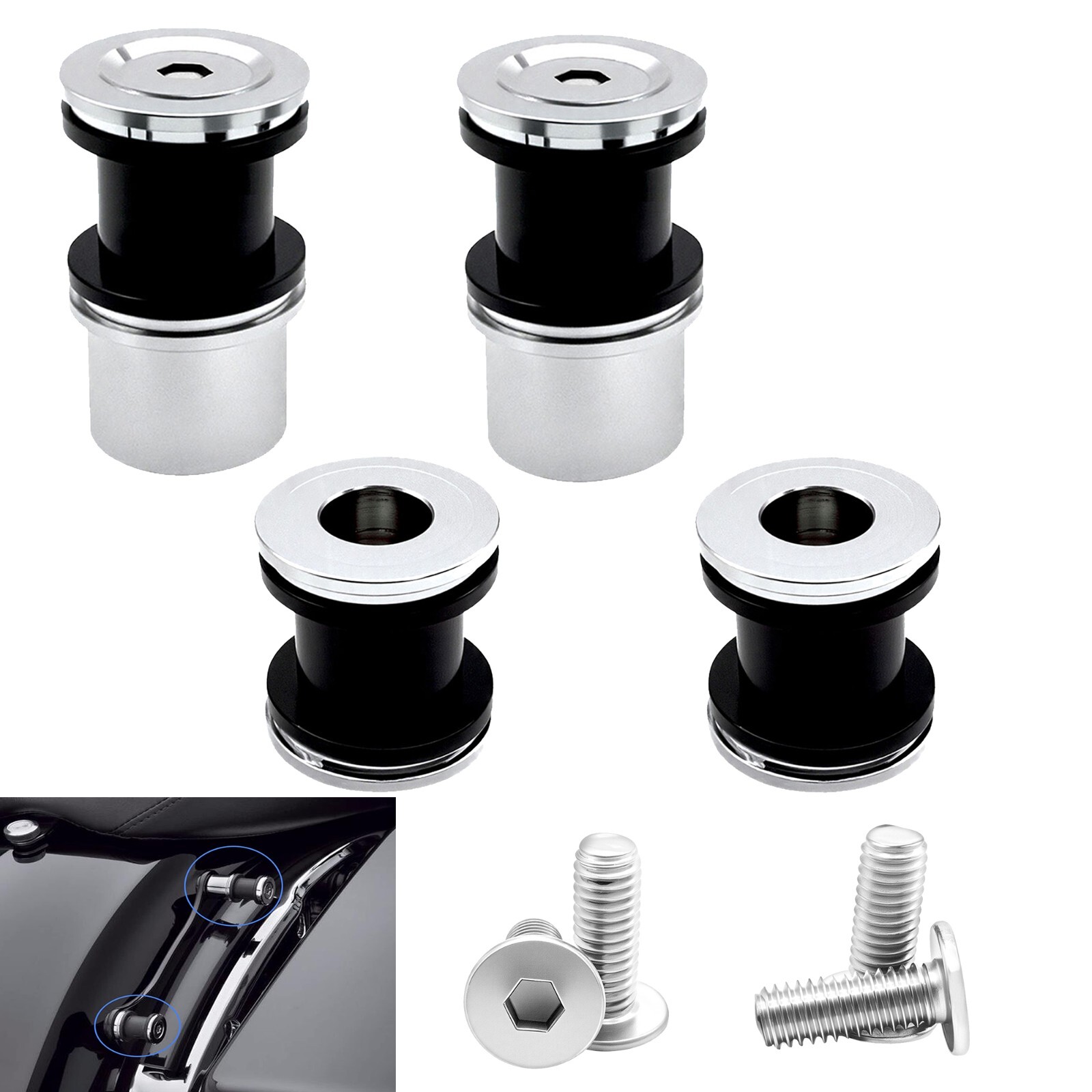 Harley 4 Point Docking Hardware Kits Quick Release Sissy Bar Luggage Rack
