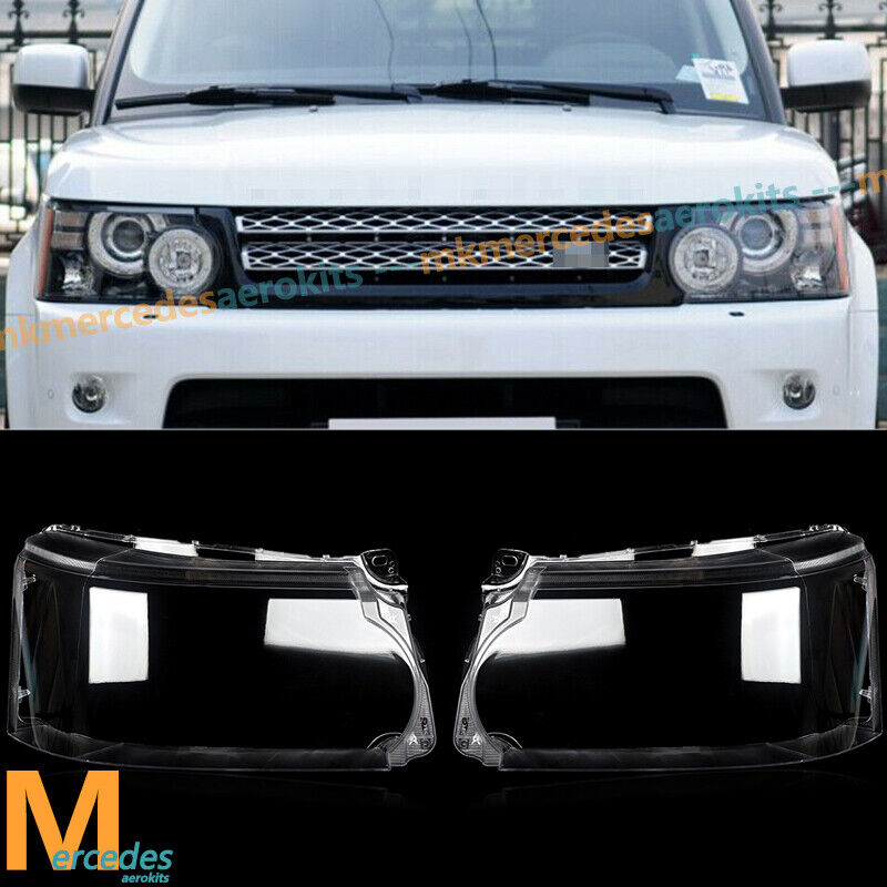 For 2010-2013 Land Rover Range Rover Sport Pair Headlight Lens Cover Lampshade