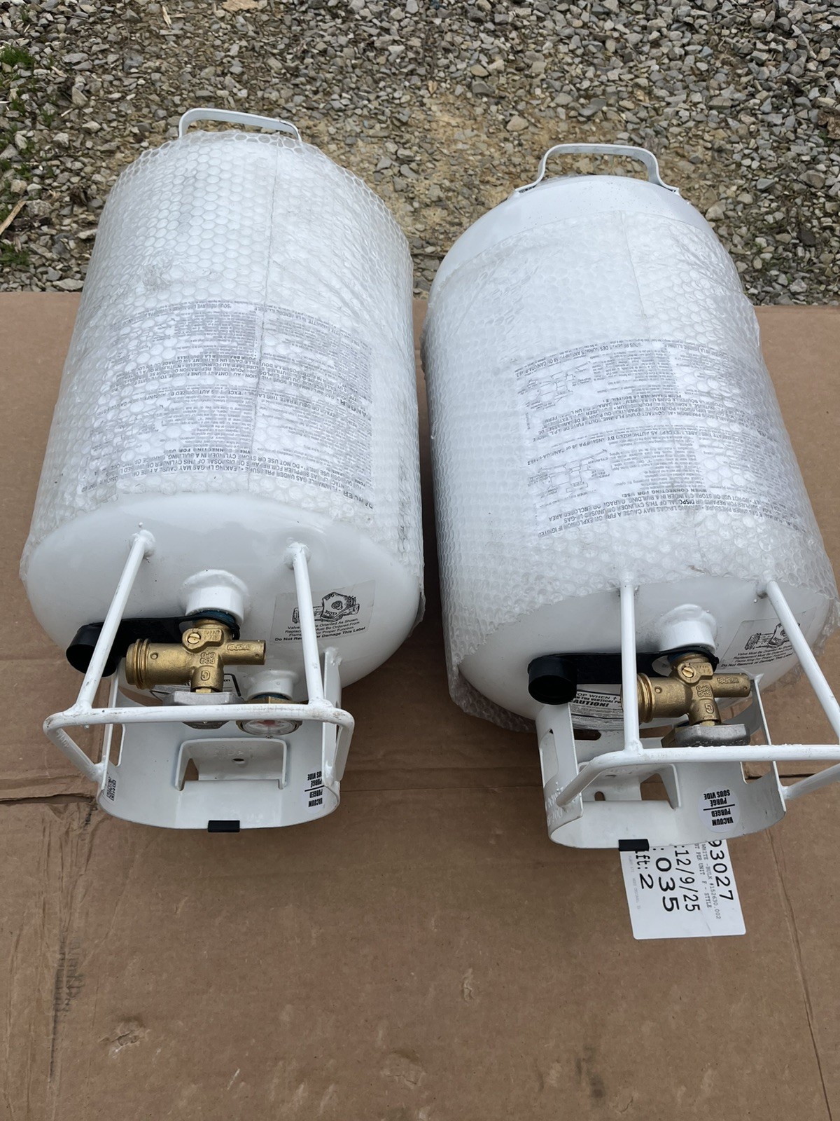 2 tanks 30lb Horizontal RV  Propane Tank Vapor 6.8 Gal Replace Manchester 1175