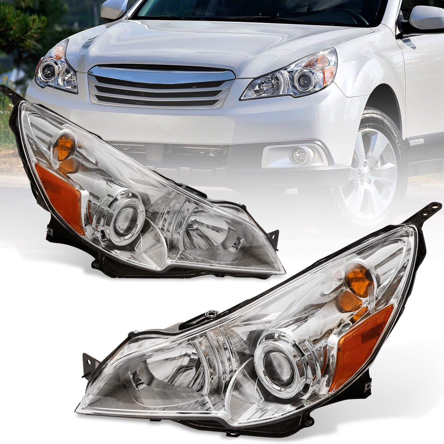 Projector Headlight Front Lamp For 2010-2014 Subaru Legacy Outback Clear Lens