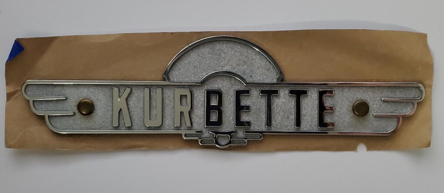 Kurbette  Bus/Van Emblem Badge Trim Vintage Metal Nameplate Hood Rare HTF