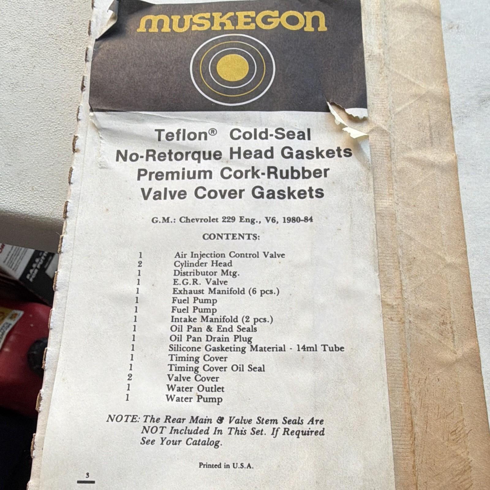 Gm 229 Engine Piston Rings And Gasket Set. NOS Muskegon 1980-1984 Gm 229 Engine Piston Rings And Gasket Set. NOS Muskegon 1980-1984