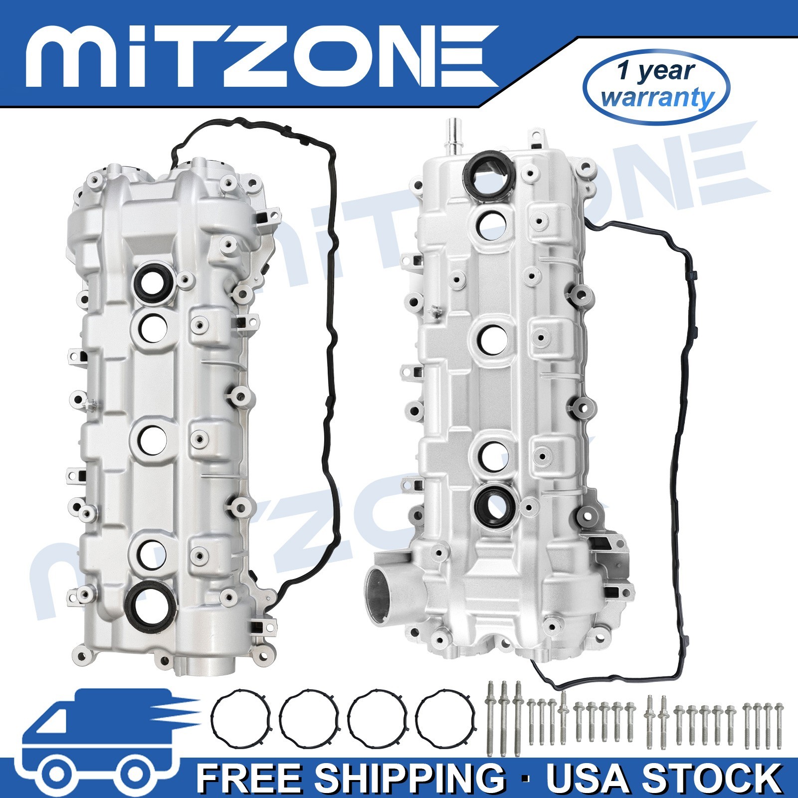 2 PCS Aluminum Valve Cover for Jeep 16-22 Wrangler Gladiator Grand Cherokee 3.6L 2 PCS Aluminum Valve Cover for Jeep 16-22 Wrangler Gladiator Grand Cherokee 3.6L