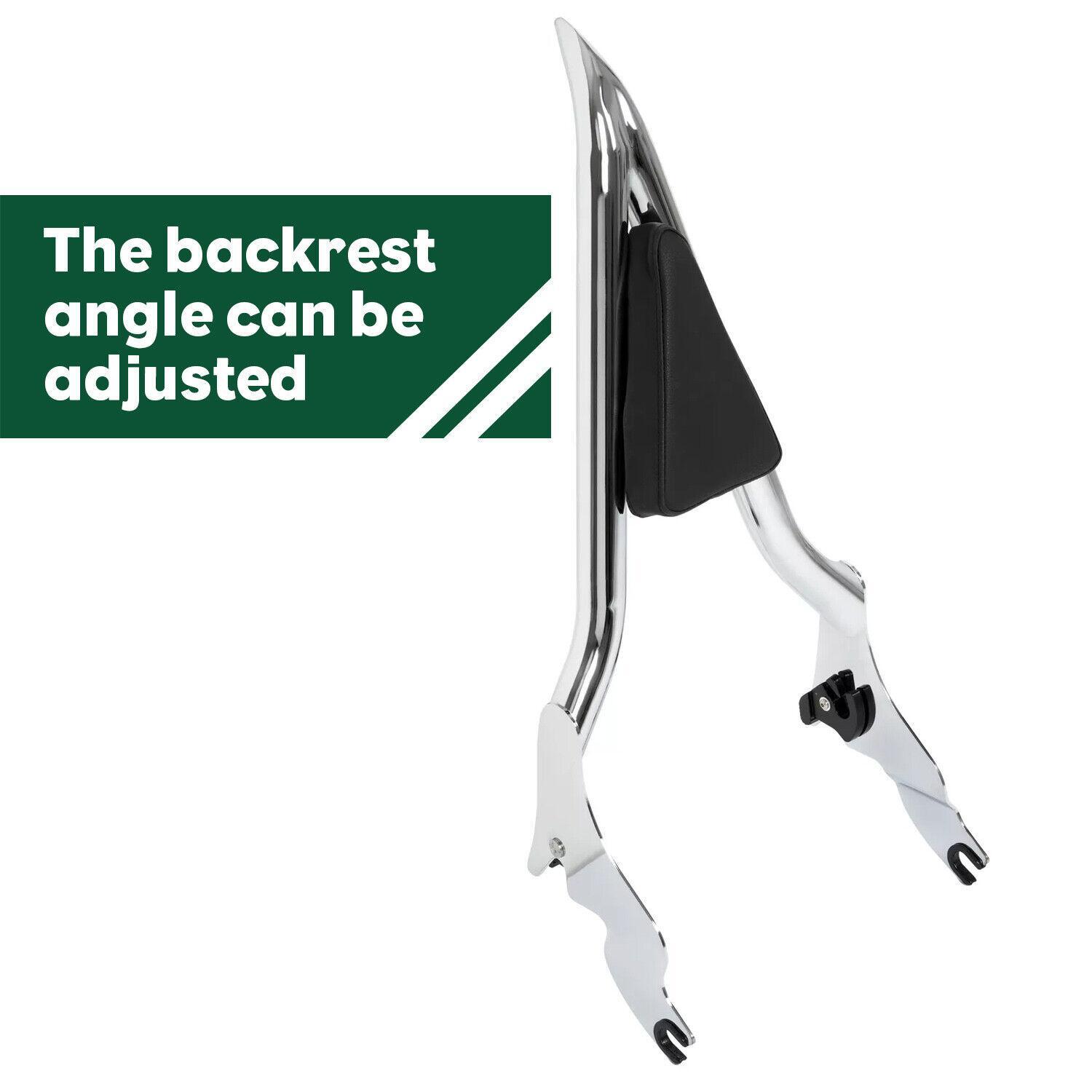 For Harley Touring Road Street Glide 2009-2024 Rear Passenger Backrest Sissy Bar For Harley Touring Road Street Glide 2009-2024 Rear Passenger Backrest Sissy Bar