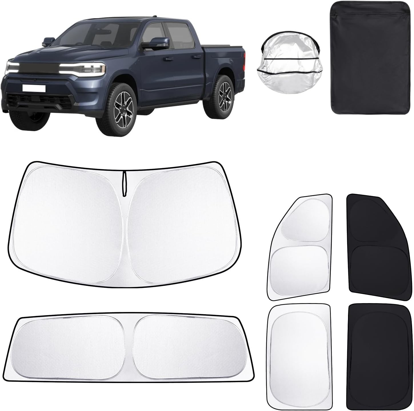 6PCS Car Window Shades for Dodge RAM 1500 Crew Cab 2019-2026