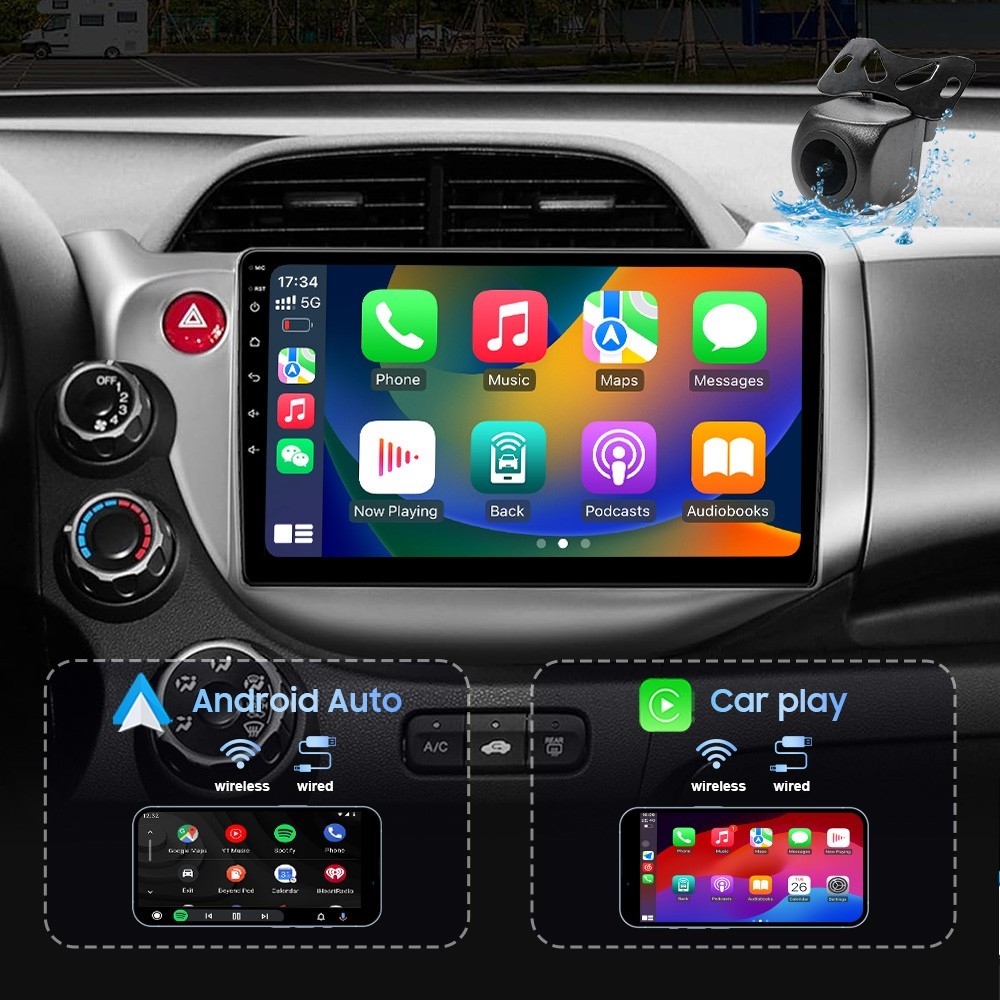 4+64G 8Core Apple CarPlay Android Auto GPS Stereo For Honda Fit 2009-2013 Camera 4+64G 8Core Apple CarPlay Android Auto GPS Stereo For Honda Fit 2009-2013 Camera