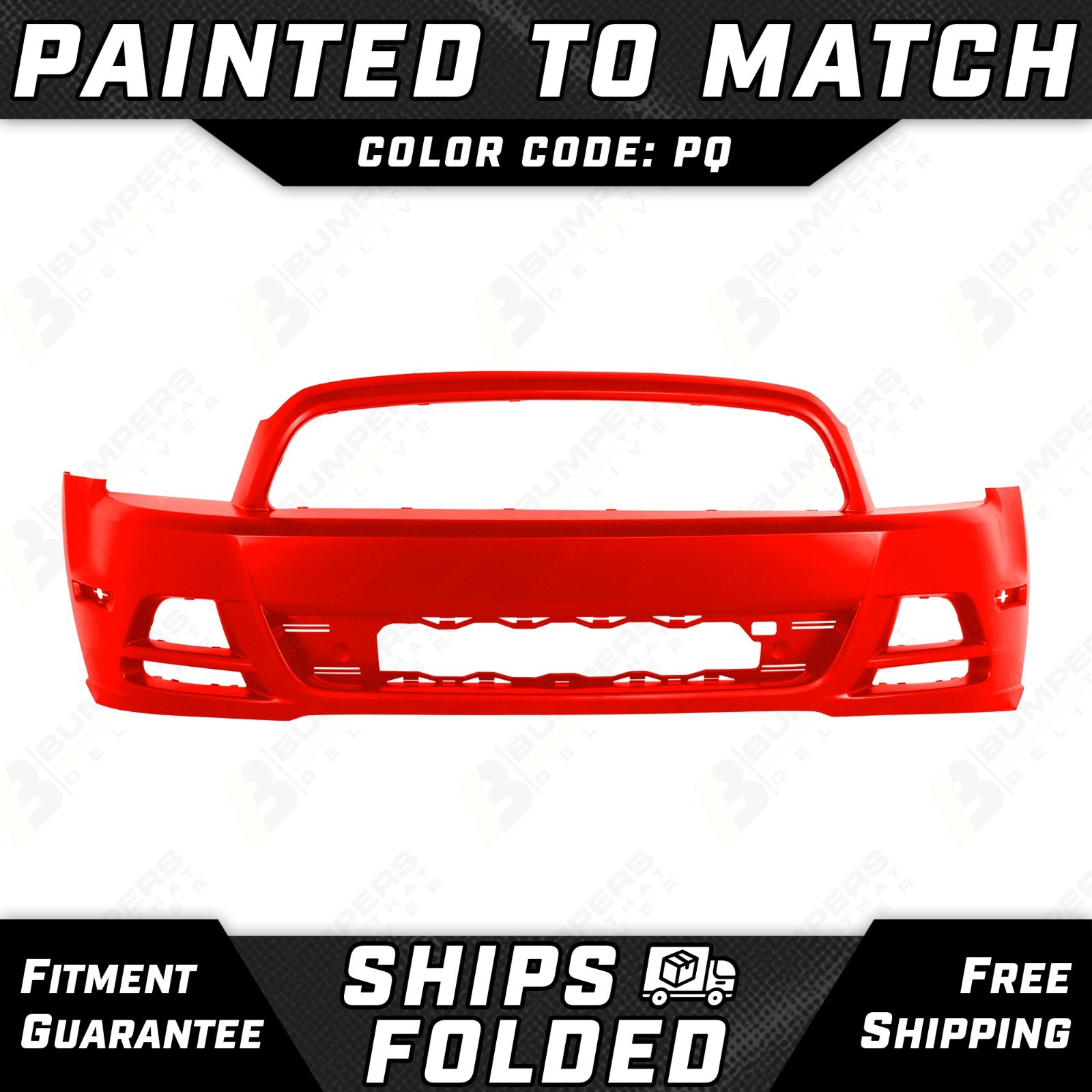 NEW Painted *PQ - Race Red* Front Bumper Cover Fascia for 2013-2014 Ford Mustang