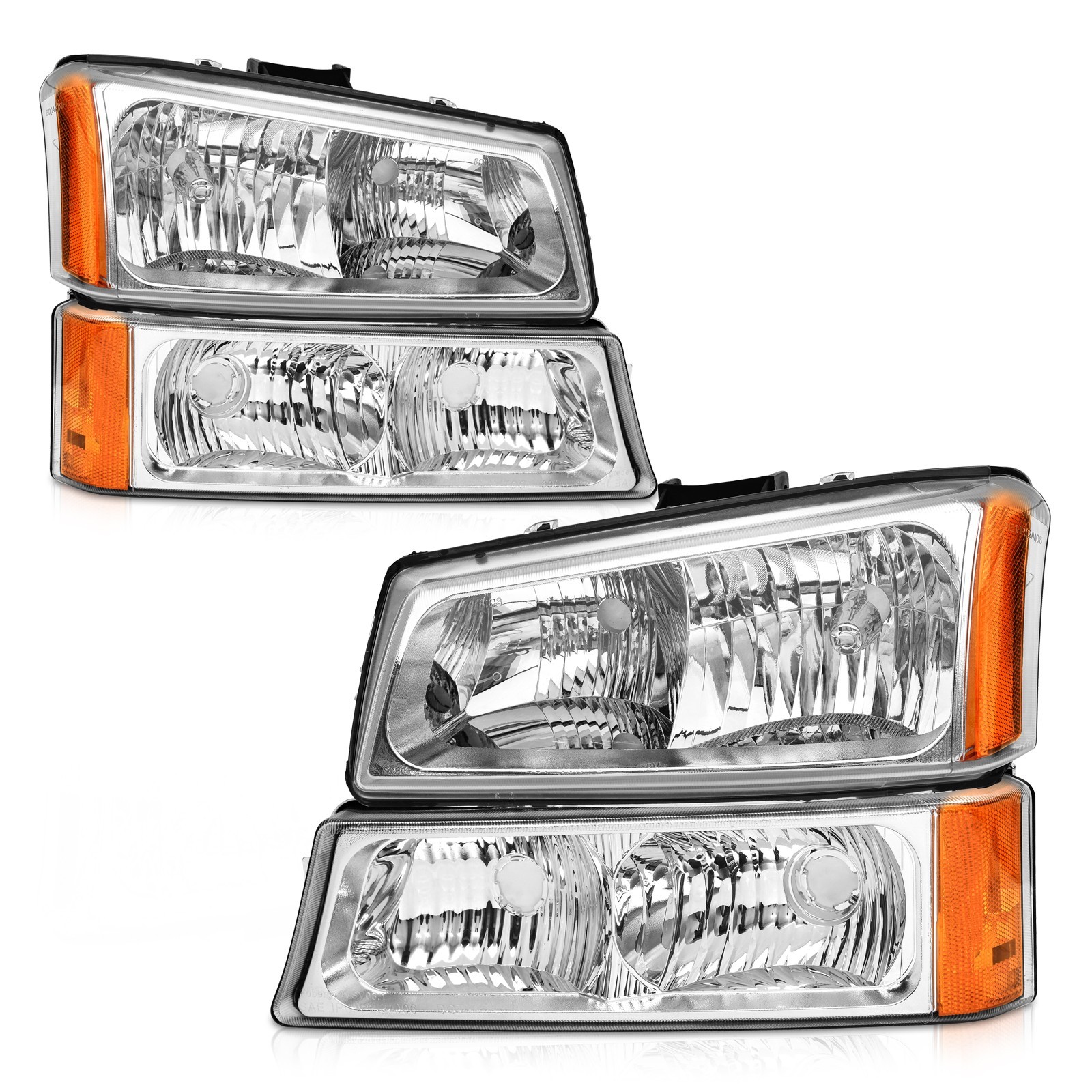 Headlights For 2003-2006 Chevy Silverado 1500 2500 Headlamps+Bumper Signal LH+RH Headlights For 2003-2006 Chevy Silverado 1500 2500 Headlamps+Bumper Signal LH+RH