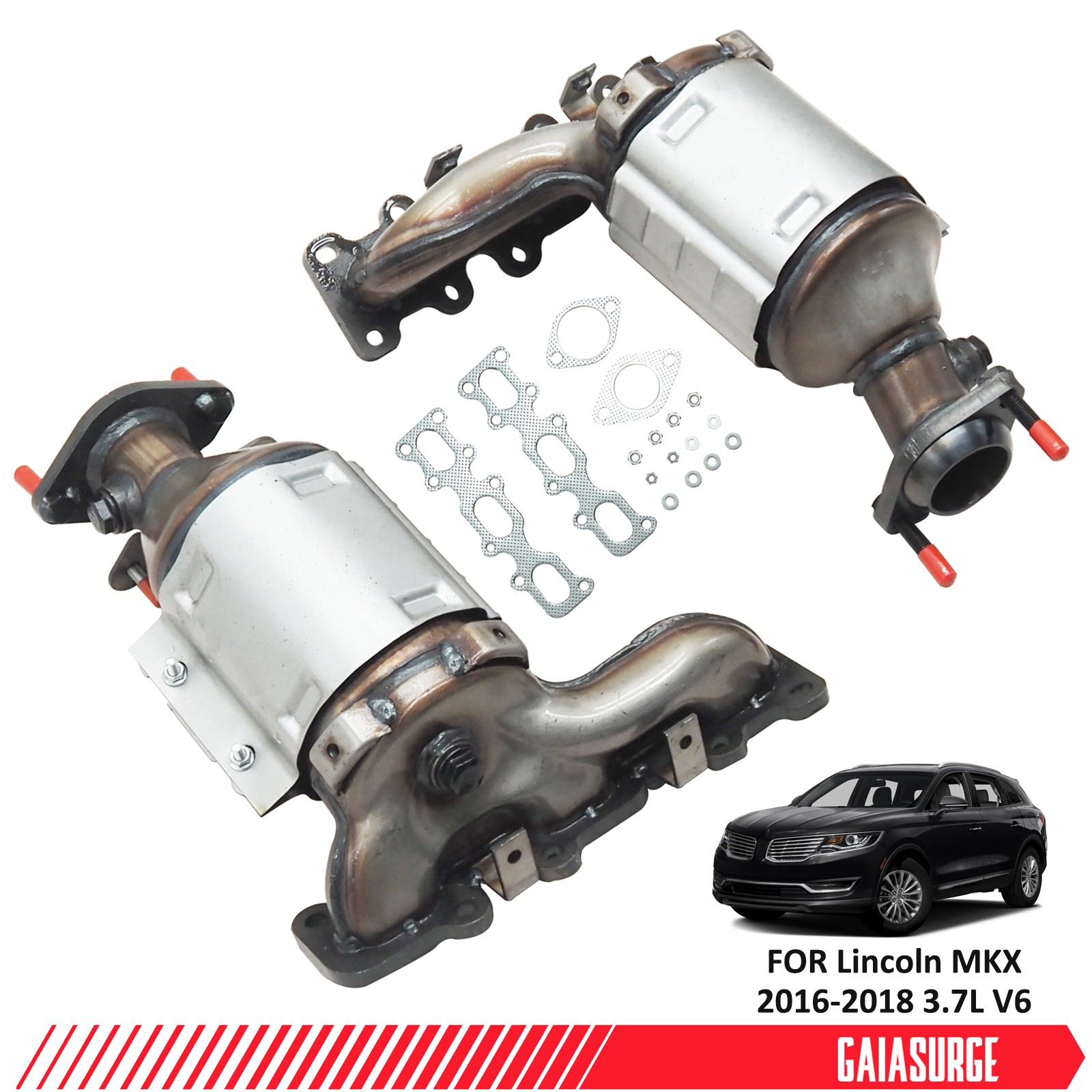 Front Left & Right Catalytic Converter For 2016 2017 2018 Lincoln MKX 3.7L V6