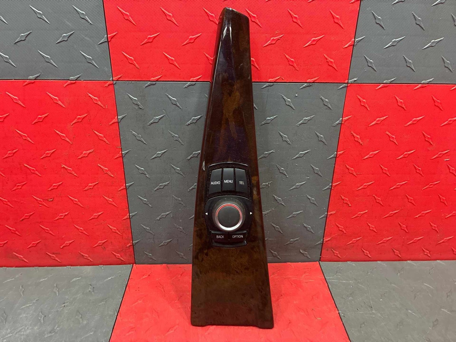 2012-2018 Bmw 328 Ctr Console Trim Bezel Woodgrain Panel w/Audio Ctrl Tested Blk