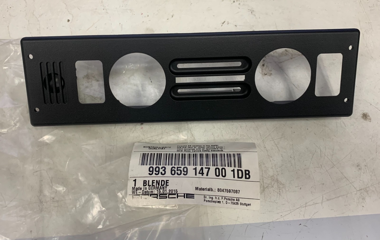 NOS Genuine Porsche 911 Carrera Targa Turbo AC Control Face Plate 993659147001DB