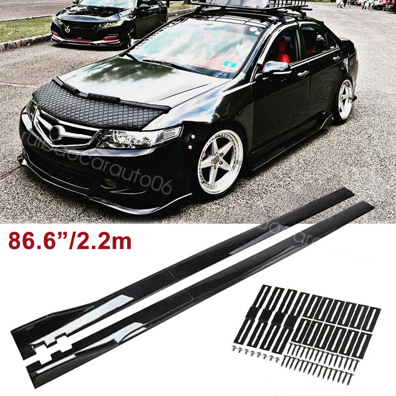 86.6'' Side Skirt Extension Splitter Rocker Panels Lip For Acura TSX 2004-2014