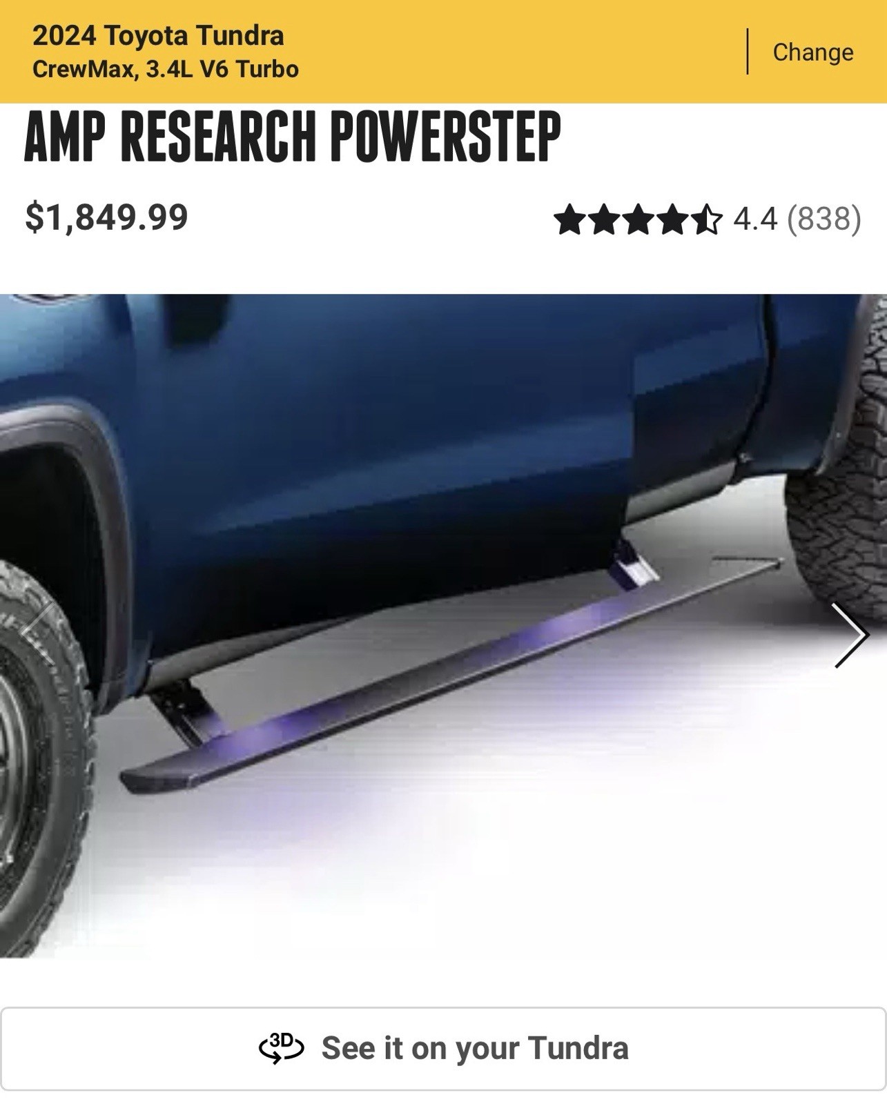 AMP PowerStep Boards Fit 2022-2025 Toyota Tundra w/Plug-N-Play - OPEN BOX AMP PowerStep Boards Fit 2022-2025 Toyota Tundra w/Plug-N-Play - OPEN BOX