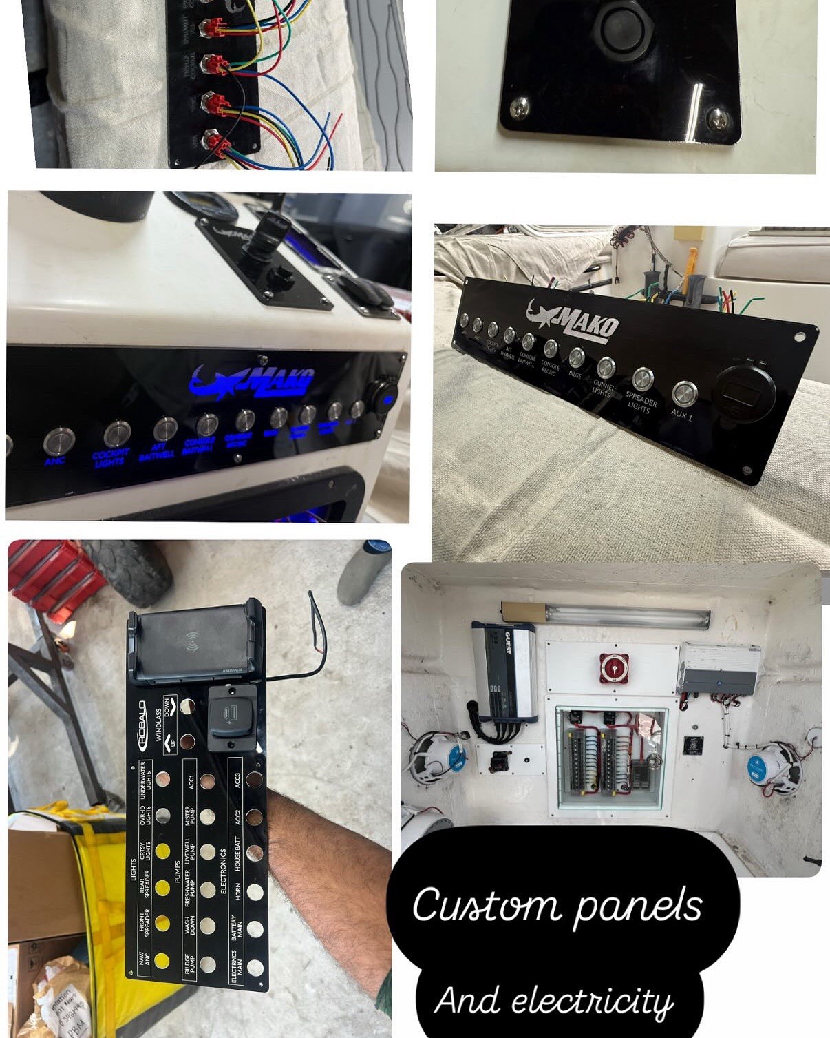 Personalized Acrylic Marine Switch Panel Boat Dash Plate - Custom Cut Any Size