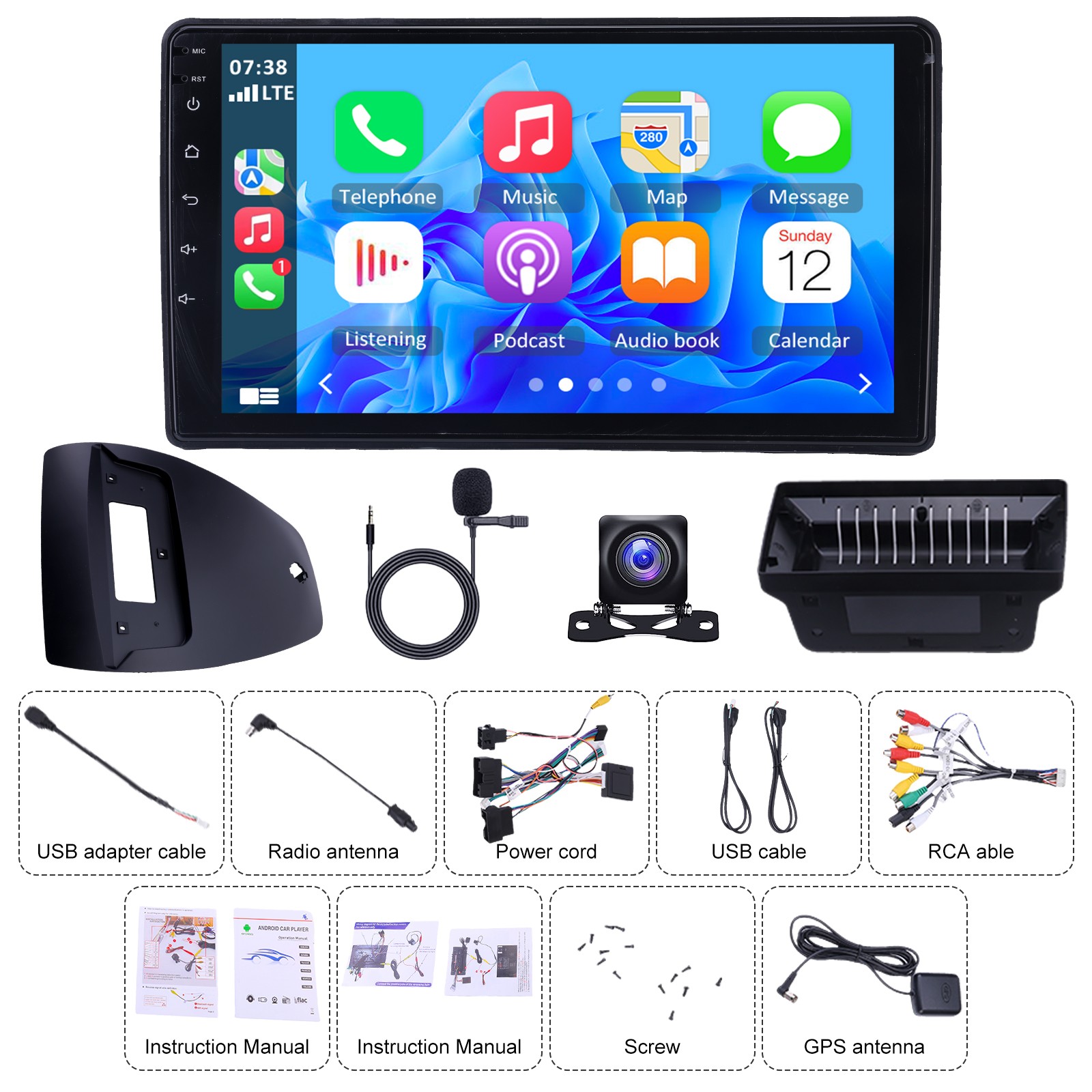 4+64G Android Auto Carplay GPS SAT Navi Radio For Ford Transit Connect 2014-2018