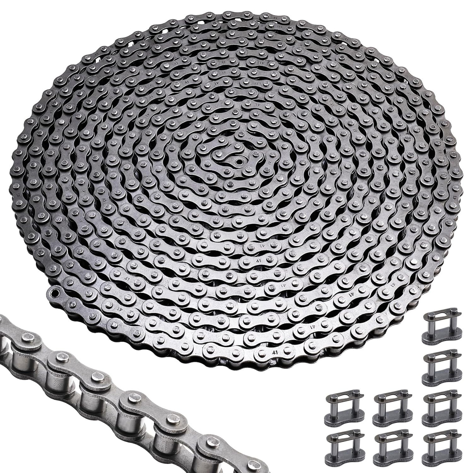 #41 Roller Chain 20 Feet for Electric Gate Openers with 8 Connecting Links
