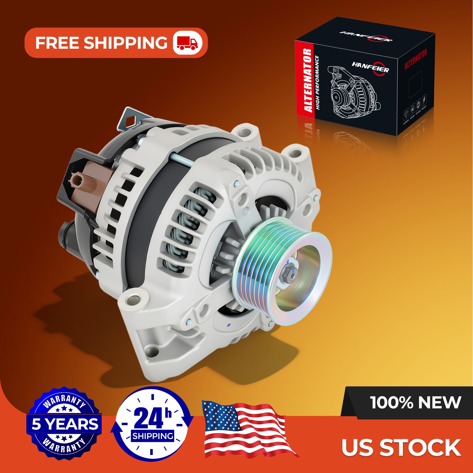 11604 Alternator Fits Honda CR-V Civic 12-15 Acura ILX 2.4L 120A CW 7-Groove