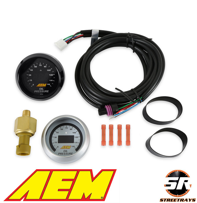AEM 30-4407 LED Digital Oil & Fuel Pressure 52mm (2-1/16”) Gauge 0-150 psi