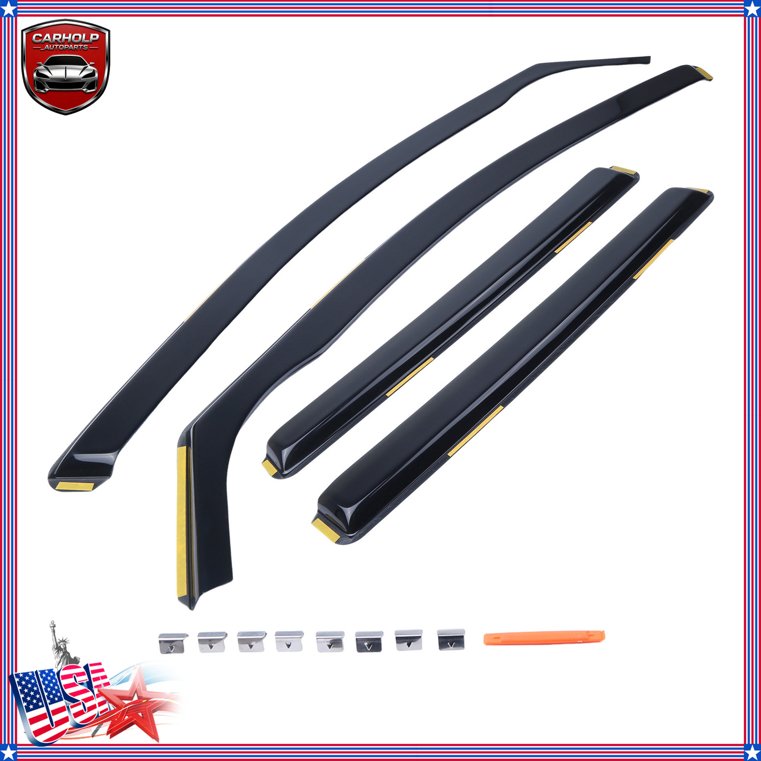 4x Window Deflectors Rain Guards for 2015-2019 VW Golf Sportwagen Alltrack 5Door