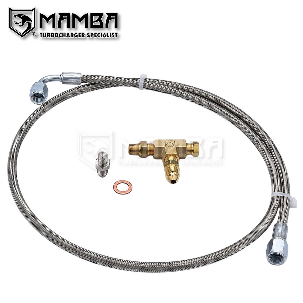 Universal 50cm M12x1.5 AUDI VW SKODA K03 K04 K16 Turbo Oil Feed Line w/ 1/8NPT
