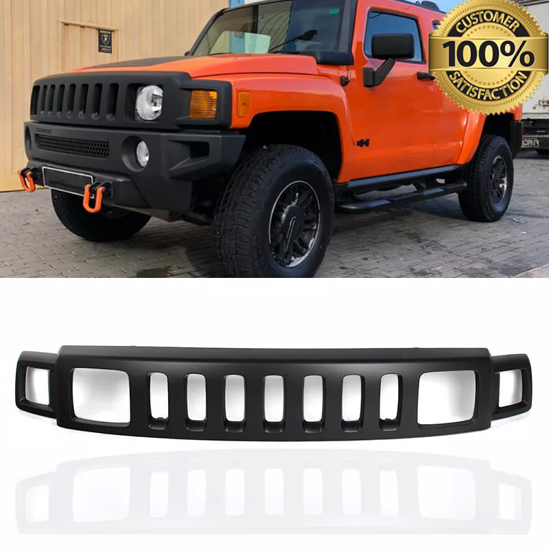 Fit 2006-2010 Hummer H3 H3T Factory Style Front Bumper Upper Grille Matte Black