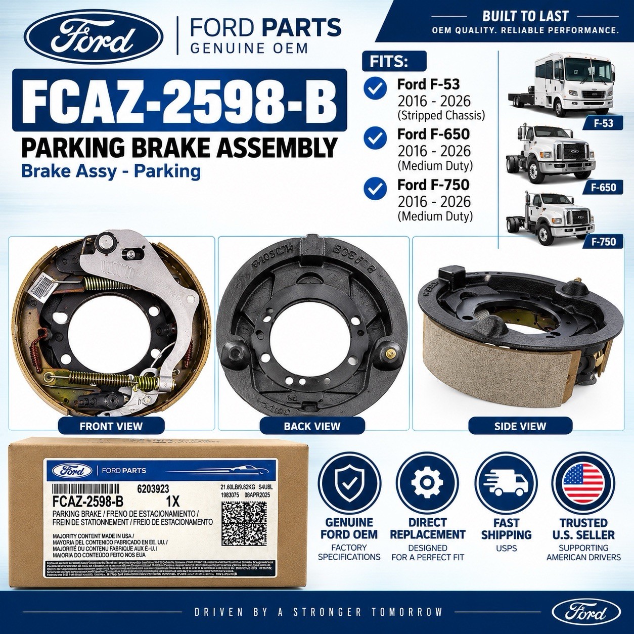 Genuine Ford Parking Brake Assembly F53 F650 F750 2016-2026 FCAZ-2598-B Genuine Ford Parking Brake Assembly F53 F650 F750 2016-2026 FCAZ-2598-B