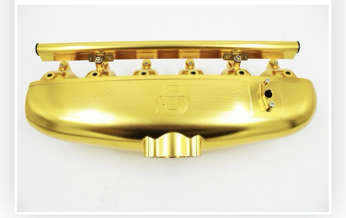 Brand new bmw n54 Vargas Billet Center Feed intake Manifold Gold with port injec Brand new bmw n54 Vargas Billet Center Feed intake Manifold Gold with port injec