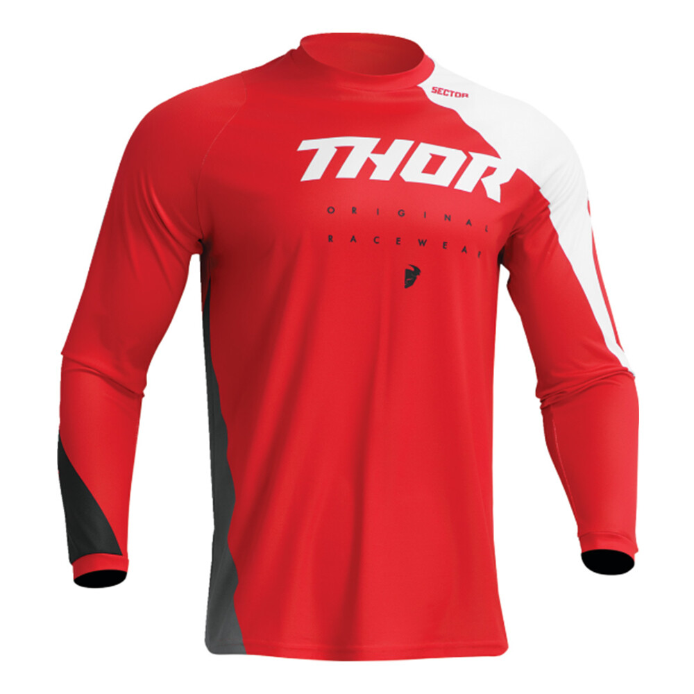 Thor Sector Edge Red and White MX Off-Road Jersey Men's Sizes SM - 3X