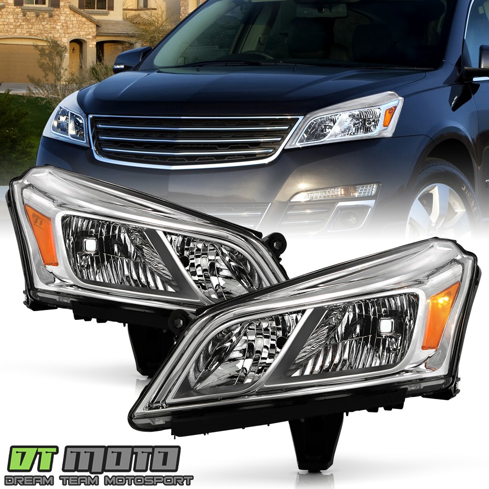 For 2013-2017 Chevy Traverse Chrome OE Style Headlights Headlamps Set Left+Right For 2013-2017 Chevy Traverse Chrome OE Style Headlights Headlamps Set Left+Right