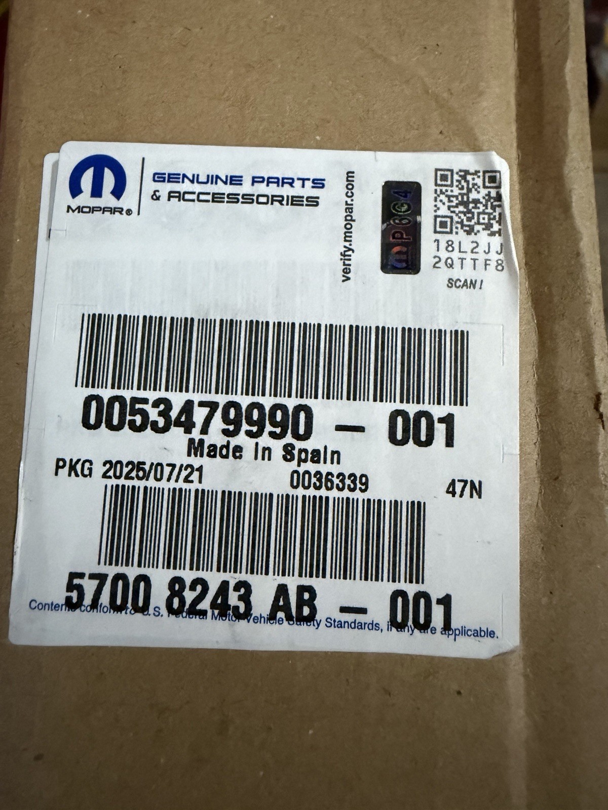 Air Conditioning Condensor OEM Mopar Factory 57008243AB