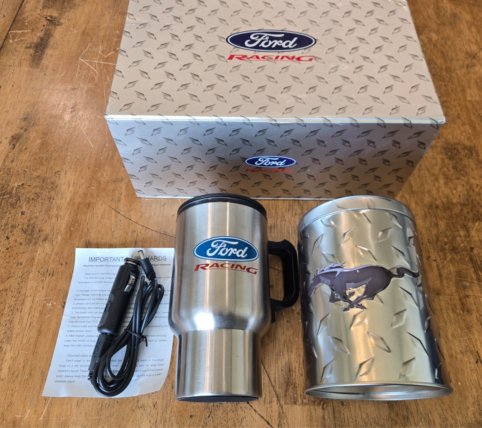 FORD RACING Tumbler Coffee Cup Mug Stainless Steel Licensed Product gift set FORD RACING Tumbler Coffee Cup Mug Stainless Steel Licensed Product gift set