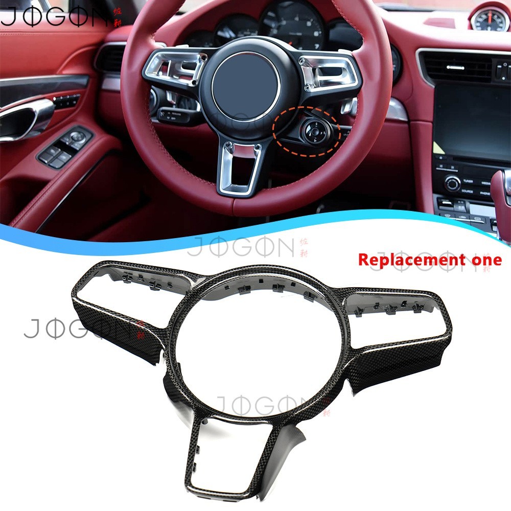 Carbon Fiber Steering Wheel Button Trim Replace For Porsche 911 991 GT2 RS 2016+