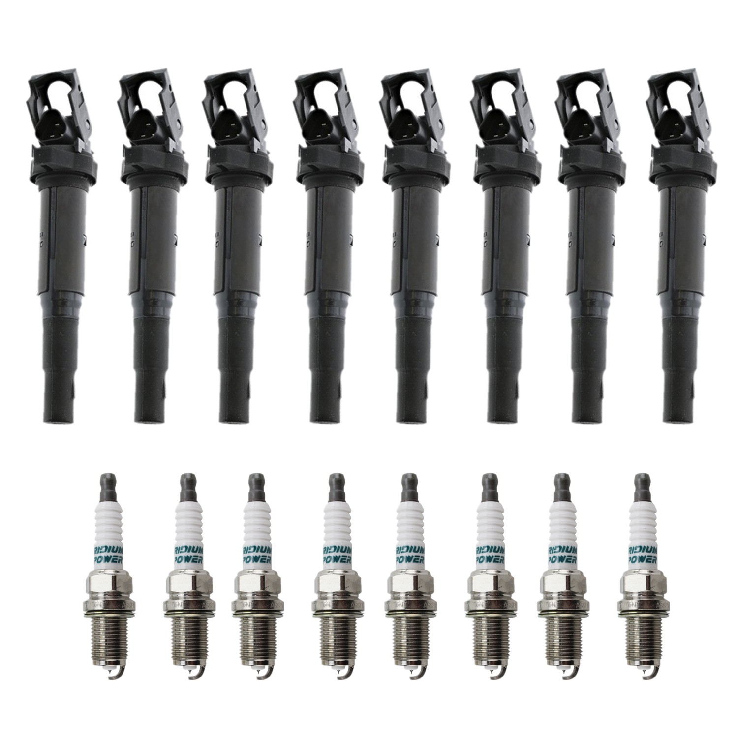Eldor Ignition Coils and Denso Spark Plugs Kit for BMW Alpina B7 07-08 4.4L V8