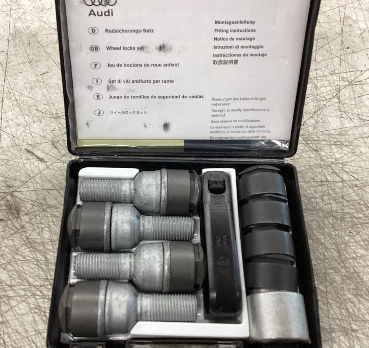 NEW Audi Anti-Theft Wheel Lock Bolt Set Q3 Q5 Q7 Q8 2009- 26 #83A071455