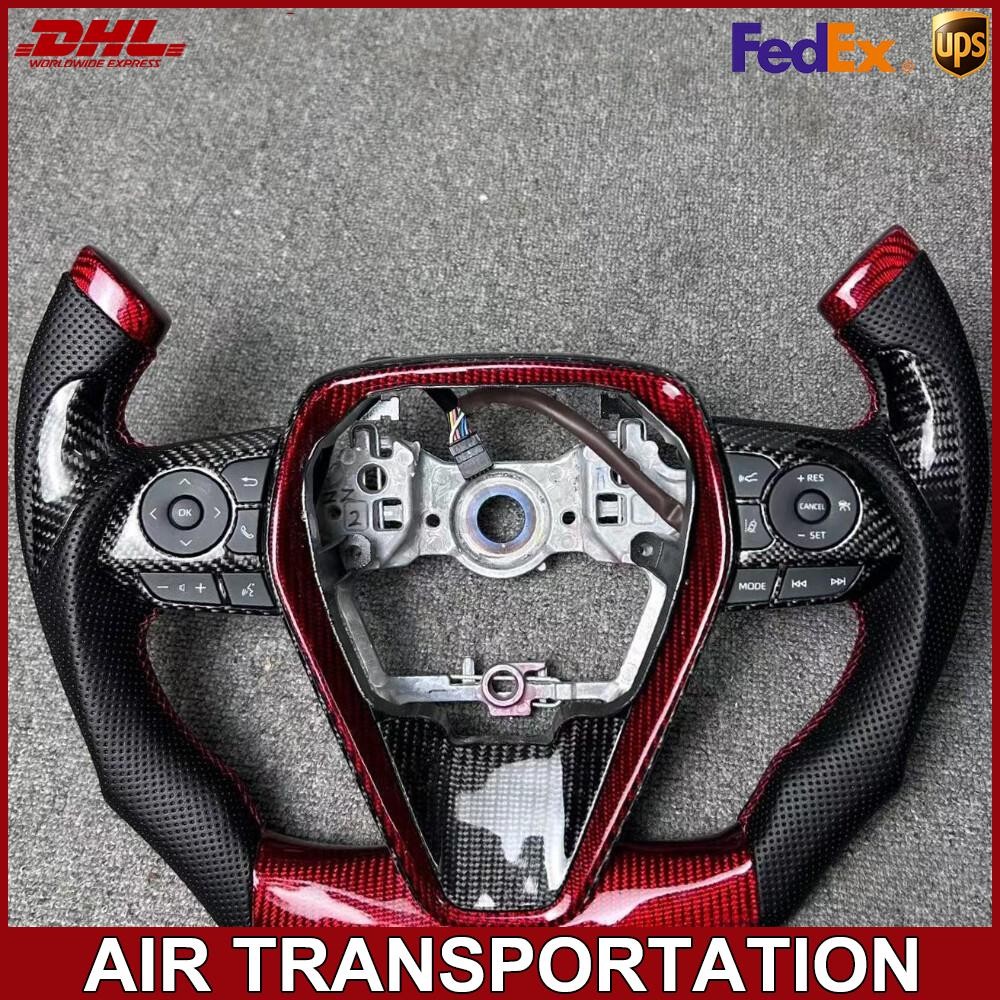 F1 Shape Red Carbon Fiber Steering Wheel Fit for Toyota Camry Rav4 Corolla 2018+
