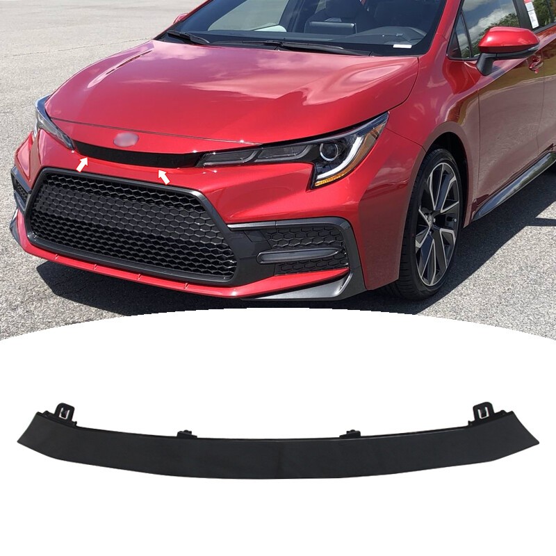 For 2020-2025 Toyota Corolla SE XSE Front Upper Glossy Black Grille Grill Trim